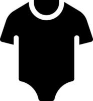 Baby Bodysuit schwarz Glyphe ui Symbol. Nachtwäsche zum Kind. Säugling Kleidung. Benutzer Schnittstelle Design. Silhouette Symbol auf Weiß Raum. solide Piktogramm zum Netz, Handy, Mobiltelefon. isoliert Vektor Illustration