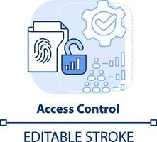 tillgång kontrollera ljus blå begrepp ikon. del av fysisk säkerhet standard abstrakt aning tunn linje illustration. isolerat översikt teckning. redigerbar stroke vektor