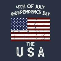 4 .. von Juli Unabhängigkeit Tag das USA T-Shirt vektor