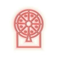 Neon- Symbole. Kasino Glück Lotterie retro. rot Neon- Vektor Symbol auf verdunkeln Hintergrund