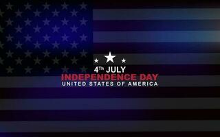 Lycklig amerikan oberoende dag på 4:e av juli, hälsning design illustration med skugga amerikan flagga vektor