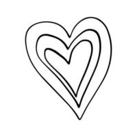 Herz im Gekritzel Stil. Symbol von Valentinstag Tag und Liebe. Formen zum erstellen Ihre besitzen Kunst. abstrakt zeitgenössisch modern modisch Vektor. Design zum Karte, drucken , Logos, Marke, Stimmung Bretter, Poster vektor