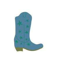 Cowboy Stiefel mit Ornament. wild Westen Thema. Hand gezeichnet farbig modisch Vektor isoliert Illustration