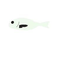 söt silhuett fisk vektor illustration ikon. tropisk fisk, hav fisk, akvarium fisk