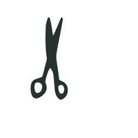 scissor ikon. hand dragen professionell par av sax skärande hår eller handarbete. hantverk och sax platt kreativ sax. vektor illustration