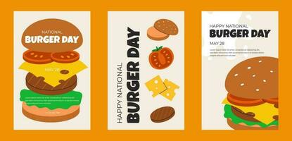 National Burger Tag Poster einstellen vektor