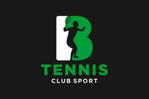 Vektor Initialen Brief b mit Tennis kreativ geometrisch modern Logo Design.