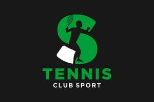 Vektor Initialen Brief s mit Tennis kreativ geometrisch modern Logo Design.
