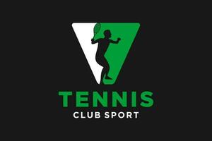 Vektor Initialen Brief v mit Tennis kreativ geometrisch modern Logo Design.