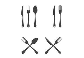 sked, gaffel och kniv uppsättning ikoner vektor illustration på bakgrund