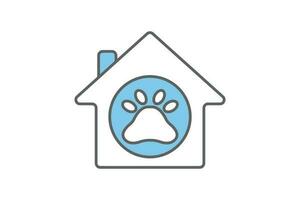 Hund Katze Haustier Haus Symbol. zwei Ton Symbol Stil, geradlinig Farbe. Symbol verbunden zu Haustier Pflege. einfach Vektor Design editierbar