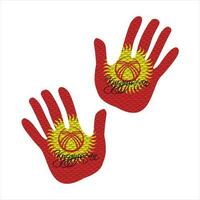 kyrgyzstan flagga hand vektor