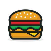 burger ikon isolerat på vit bakgrund vektor