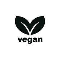 vegan ikon logotyp isolerat på vit bakgrund vektor