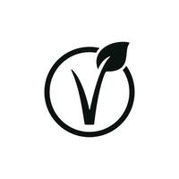 vegan Symbol Logo isoliert auf Weiß Hintergrund vektor