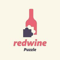 Wein Flasche Puzzle Logo vektor