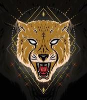 logotyp gepard illustration. vektor gepard med brusande ansikte
