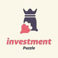 Geld Tasche Puzzle Logo vektor