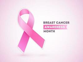 bröst cancer band på rosa glansig bakgrund för medvetenhet månad begrepp. vektor