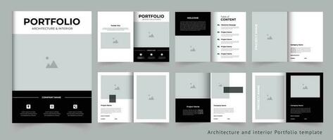 arkitektur portfölj interiör portfölj eller verklig egendom portfölj eller portfölj mall design vektor