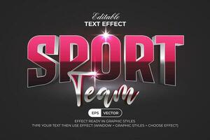esport team text effekt modern stil. redigerbar text effekt. vektor