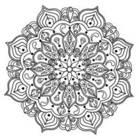 Vektor Mandala zum Henna, mehndi, Tätowierung, Dekoration. dekorativ Ornament im ethnisch orientalisch Stil. Färbung Buch Buchseite.