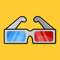 3d Brille. Kino Brille. Brille mit rot und Blau Brille. Vektor Illustration.