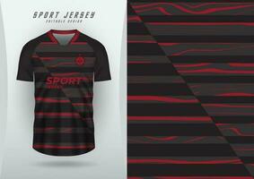 Hintergrund zum Sport Jersey, Fußball Jersey, Laufen Jersey, Rennen Jersey, schwarz rot Streifen Muster. vektor