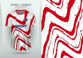 Hintergrund zum Sport Jersey, Fußball Jersey, Laufen Jersey, Rennen Jersey, rot und Weiß Welle Muster. vektor