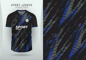 bakgrund för sporter jersey, fotboll jersey, löpning jersey, tävlings jersey, svart och blå mönster. vektor