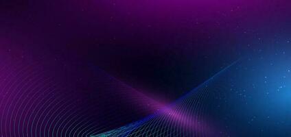 abstrakt Technologie futuristisch glühend Blau und Rosa Licht Linien auf dunkel Blau Hintergrund. vektor