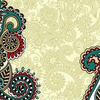 Blumen- Hintergrund mit Paisley und indisch Blumen. Damast Stil Muster zum Textil- und Dekoration. klassisch Ornament mit Blumen. vektor