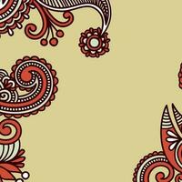 Blumen- Hintergrund mit Paisley und indisch Blumen. Damast Stil Muster zum Textil- und Dekoration. klassisch Ornament mit Blumen. vektor