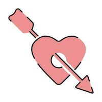 Gliederung Symbol Liebe Thema, Romantik, Februar 14, Valentinstag Tag. Design Elemente, Weiß Hintergrund. rot oder Rosa. süß Karikatur Stil. vektor