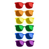 Vektor Verschluss Schatten Sonne Brille Sammlung. bunt Sonnenbrille zum Sommer.