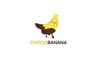 Schokolade Banane Logo Illustration mit komisch Charakter vektor