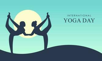 internationell dag av yoga illustration. yoga kropp hållning vektor