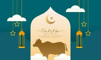 eid al adha Banner Design Vektor Illustration. islamisch und Arabisch Hintergrund zum Muslim Gemeinschaft Festival