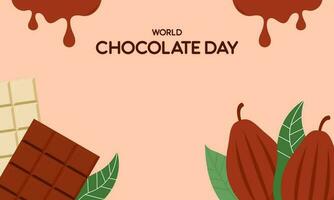 Lycklig värld choklad dag illustration med choklad logotyp vektor