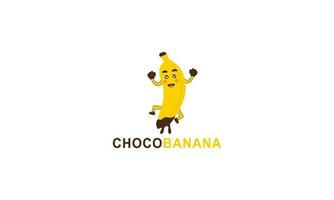 Schokolade Banane Logo Illustration mit komisch Charakter vektor