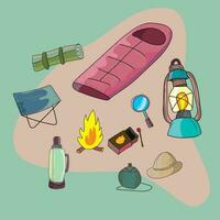 camping tillbehör och utomhus- livsstil vektor