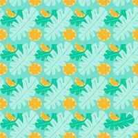 sömlös mönster, löv och sommar apelsiner. vektor