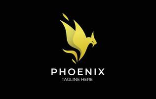 Gold Phönix Vogel Logo Design, golden Phönix Logo, Gold Vogel Logo, einfach, Marke, Phönix Logo mit golden Gradient, Vorlage, Vektor eps Datei