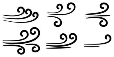 Gekritzelskizzenart der handgezeichneten Illustration der Windböenkarikatur für Konzeptdesign. vektor