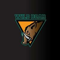 Design Logo wild Eber Kopf Vektor Illustration