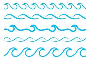 Welle Symbol Satz. Sammlung von Wasser Linie Symbol. Vektor Illustration
