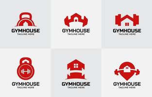 Fitnessstudio zu Hause Logo-Vorlage vektor