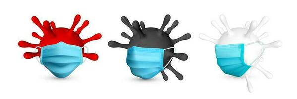 coronavirus covid19, 2019-nkov. illustration av virus enhet medicinsk mask. värld pandemi begrepp. vektor illustration