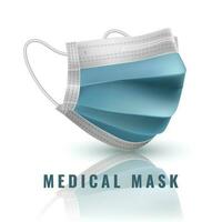 realistisk medicinsk ansikte mask. detaljer 3d medicinsk mask. vektor illustration