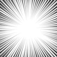 komisk bok bakgrund. svart och vit radiell rader hastighet ram. element av hastighet eller superhjälte. vektor illustration